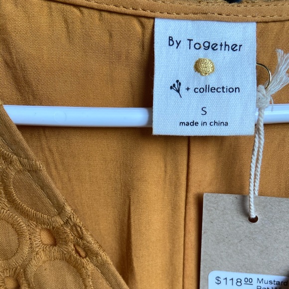 “By Together” Mustard Eyelet Dress - Picture 3 of 4